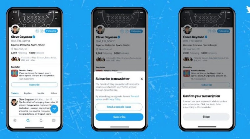  Twitter Adding ‘Subscribe’ Button to Profiles For Newsletter Signups