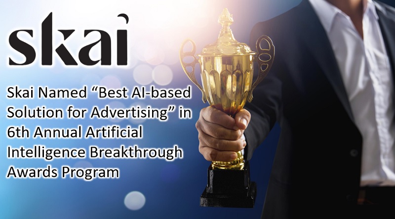  Skai Named “Best AI-based Solution for Advertising” in 6th Annual Artificial Intelligence Breakthrough Awards Program